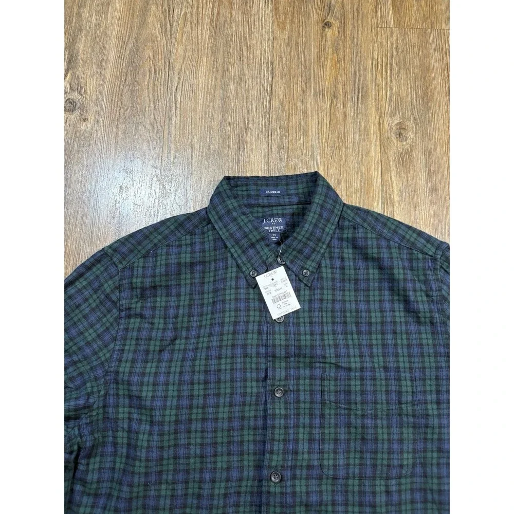 NEW J Crew Shirt Mens Medium Classic Fit Brushed Twill Button Down Preppy